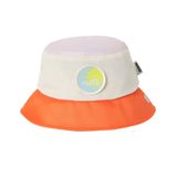 Kietla Vibe UV ve UVB Korumalı Cırtcırtlı Değişebilir Logo Bucket Şapka Orange Çocuk Güneş Şapkası UPF 50+ Geniş Kenarlı Hafif Nefes Alabilen Yaz Şapkası (2-4 Yaş)