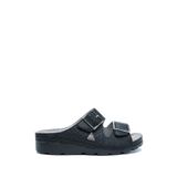 Kifidis SIB160117-V2 Kifidis-Natura Kadın Çift Bantlı Anatomik Deri Terlik 36-41 Siyah/Black