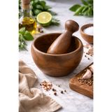 Kifnexwood El Yapımı Dış Budak Ahşap Havan & Tokmak Seti – Doğal ve Dayanıklı