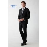Kiğılı 4 Drop Relaxed Fit Rahat Kesim Mono Yaka Likralı Düz Takım Elbise