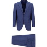 Kiğılı 4 Drop Relaxed Fit Rahat Kesim Yünlü Ekose Takım Elbise - Koyu Mavi - 54 - Relax Fit