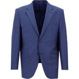 Kiğılı 4 Drop Relaxed Fit Rahat Kesim Yünlü Ekose Takım Elbise - Koyu Mavi - 60 - Relax Fit