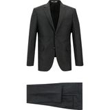 Kiğılı 7 Drop Slim Fit Dar Kesim Çizgili Takım Elbise - Koyu Füme - Slim Fit Kalıp - 50
