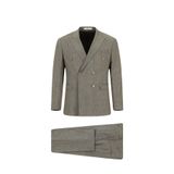 Kiğılı 7 Drop Slim Fit Dar Kesim Keten Karışımlı Sivri Yaka Kruvaze Takım Elbise