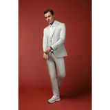 Kiğılı 7 Drop Slim Fit Dar Kesim Pamuklu Lyocell Takım Elbise - Taş - Relax Fit - 50
