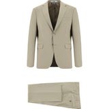 Kiğılı 7 Drop Slim Fit Dar Kesim Takım Elbise - Orta Bej - Süper Slim Fit - 52
