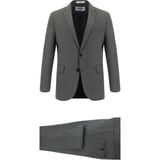 Kiğılı 7 Drop Slim Fit Dar Kesim Yünlü Desenli Takım Elbise - 52 - Orta Füme - Slim Fit Kalıp