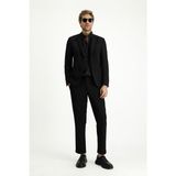 Kiğılı 7 Drop Super Slim Fit Eksra Dar Kesim Beli Lastikli Pamuklu Takım Elbise - Siyah - 52 - Süper Slim Fit