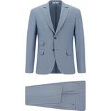 Kiğılı 7 Drop Super Slim Fit Eksra Dar Kesim Çizgili Takım Elbise - 46 - Açık Mavi - Süper Slim Fit