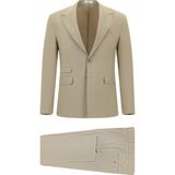 Kiğılı 7 Drop Super Slim Fit Eksra Dar Kesim Çizgili Takım Elbise - 48 - Orta Vizon - Süper Slim Fit