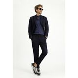 Kiğılı 7 Drop Super Slim Fit Ekstra Dar Kesim Mevsimlik Beli Lastikli İpli Takım Elbise - Koyu Lacivert - 56 - Süper Slim Fit