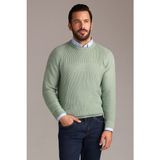 Kiğılı Bisiklet Yaka Regular Fit Desenli Triko Kazak - Mint Yeşili - 3XL