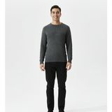 Kiğılı Bisiklet Yaka Regular Fit Dikişsiz Desenli Triko Kazak - 2XL - Orta Antrasit