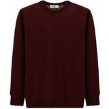 Kiğılı Bisiklet Yaka Regular Fit Yünlü Örme Triko Kazak - Koyu Bordo - XL