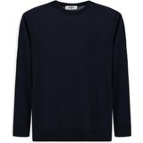 Kiğılı Bisiklet Yaka Regular Fit Yünlü Örme Triko Kazak - Koyu Lacivert - XL
