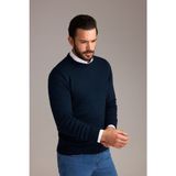 Kiğılı Bisiklet Yaka Slim Fit Dar Kesim Orta Lacivert Triko Kazak Erkek İçin Modern Tasarım - 3XL