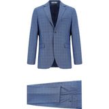 Kiğılı Ekose Takım Elbise Mavi Renk Erkek 6 Drop Regular Fit Standart Kesim Astar Durumu Astarlı - 50