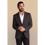 Kiğılı Klasik Ceket 6 Drop Regular Fit Koyu Antrasit Erkek Polyester Cepli Mevsimlik - 50