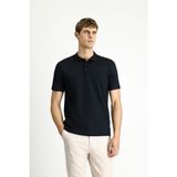 Kiğılı Polo Yaka Regular Fit Siyah Pamuklu Tişört Erkek Günlük Tarz Kısa Kol Nakışlı - 2XL