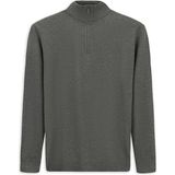 Kiğılı Regular Fit Bato Yaka Fermuarlı Trıko Kazak - XL - Orta Antrasit