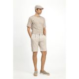 Kiğılı Regular Fit Standart Kesim Likralı Çizgili Pileli Gofre Bermuda Şort