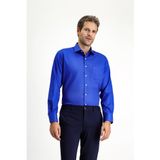 Kiğılı Saks Mavi Uzun Kol Non Iron Saten Klasik Cepli Pamuklu Gömlek