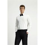 Kiğılı Slim Fit Düz Pamuk Atayaka Pliseli Gömlek