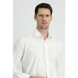 Kiğılı Slim Fit Uzun Kol Klasik Gömlek Erkek Düz Renk Şıklığıyla Öne Çıkıyor - Beyaz - XS