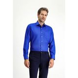 Kiğılı Uzun Kol Non Iron Saten Klasik Cepli Pamuklu Gömlek - 2XL - Saks Mavi