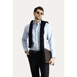 Kiğılı Uzun Kol Regular Fit Erkek Gömlek Uçuk Mavi Non Iron Ütü Gerektirmeyen Klasik Stil - 3XL