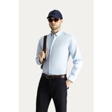 Kiğılı Uzun Kol Regular Fit Erkek Pamuklu Gömlek Uçuk Mavi Klasik Stil Non Iron Ütü Gerektirmeyen - 6XL