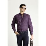 Kiğılı Uzun Kol Regular Fit Koyu Kırmızı Ekose Pamuklu Gömlek Erkek Klasik Stil