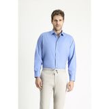 Kiğılı Uzun Kol Regular Fit Non Iron Ütü Gerektirmeyen Pamuklu Gömlek - 2XL - Aqua Mavisi