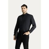 Kiğılı Uzun Kol Regular Fit Siyah Gömlek Erkek Klasik Stil Ütü Gerektirmeyen Pamuklu - 5XL