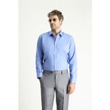 Kiğılı Uzun Kol Slim Fit Dar Kesim Aqua Mavisi Non Iron Ütü Gerektirmeyen Pamuklu Gömlek Erkek Klasik Stil - XS