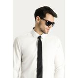 Kiğılı Uzun Kol Slim Fit Dar Kesim Beyaz Pamuklu Gömlek Erkek Klasik Stil Rahat Kesim - 7XL