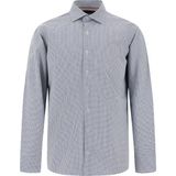 Kiğılı Uzun Kol Slim Fit Dar Kesim Desenli Pamuk Gömlek - Koyu Lacivert