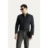 Kiğılı Uzun Kol Slim Fit Dar Kesim Erkek Gömlek Siyah Klasik Stil Non Iron Ütü Gerektirmeyen - 7XL