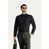 Kiğılı Uzun Kol Slim Fit Dar Kesim Erkek Gömlek Siyah Klasik Stil Ütü Gerektirmeyen - XL