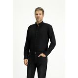 Kiğılı Uzun Kol Slim Fit Dar Kesim Pamuk 4 Mevsim Oxford Gömlek - Siyah - 2XL
