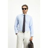 Kiğılı Uzun Kol Slim Fit Klasik Yaka Pamuklu Kolay Ütülenebilir Oxford 4 Mevsim Gömlek - Açık Mavi - XL