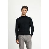 Kiğılı Yarım Balıkçı Yaka Regular Fit Yünlü Basic Örme Triko Kazak - Siyah - XL