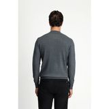 Kiğılı Yarım Balıkçı Yaka Regular Fit Yünlü Basic Örme Triko Kazak - XL - Orta Antrasit