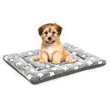 Kigmmro Köpek yatağı matı, orta boy küçük köpekler için ters çevrilebilir sandık pedi, makinede yıkanabilir, taşınabilir ve yumuşak evcil hayvan yatağı pedi/mat 22 inç köpek kulübesi için