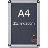 KİKA KRAF SAYGILIOFİS A4 Rondo Çerçeve - Afiş Çerçevesi - Belge Çerçevesi - Açılır Kapanır PLASTİK - Beyaz