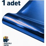 KİKA Saygılıofis Metalik Aynalı Fon Kartonu. 50X70 Ebat. 250 gr - MAVİ