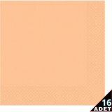 Kikajoy Makaron Turuncu Renk Peçete 16 Adet 33 x 33 cm Çift Katlı Klorsuz Su Bazlı