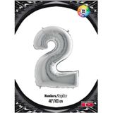 Kikajoy Rakam Folyo Balon 40" Gümüş -2-