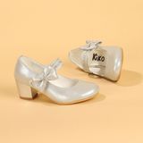Kiko 752 Gümüş Vakko 4 cm Topuk Günlük Kız Çocuk Babet