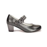 Kiko 752 Platin Vakko 4 cm Topuk Günlük Kız Çocuk Babet